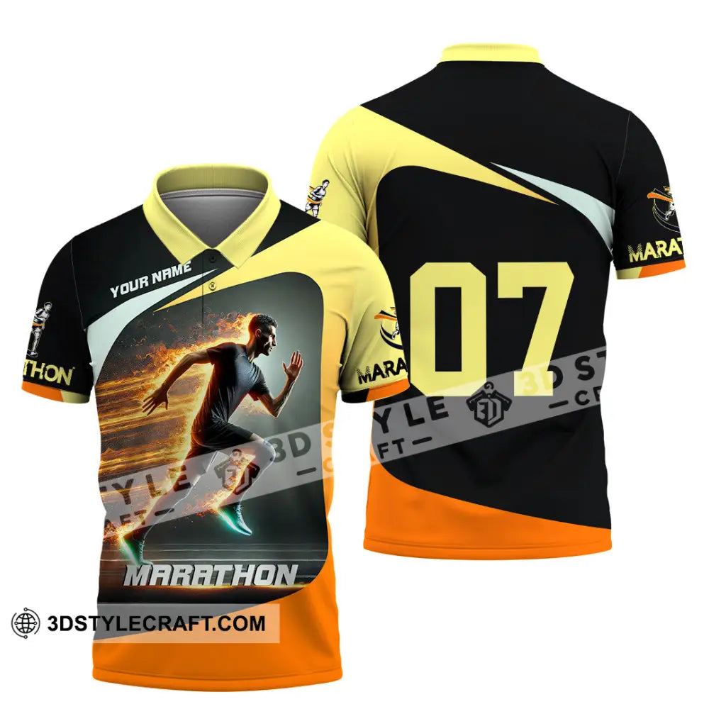 Unisex Shirt Custom Name And Number Marathon Lover Gift Polo / S T-Shirt