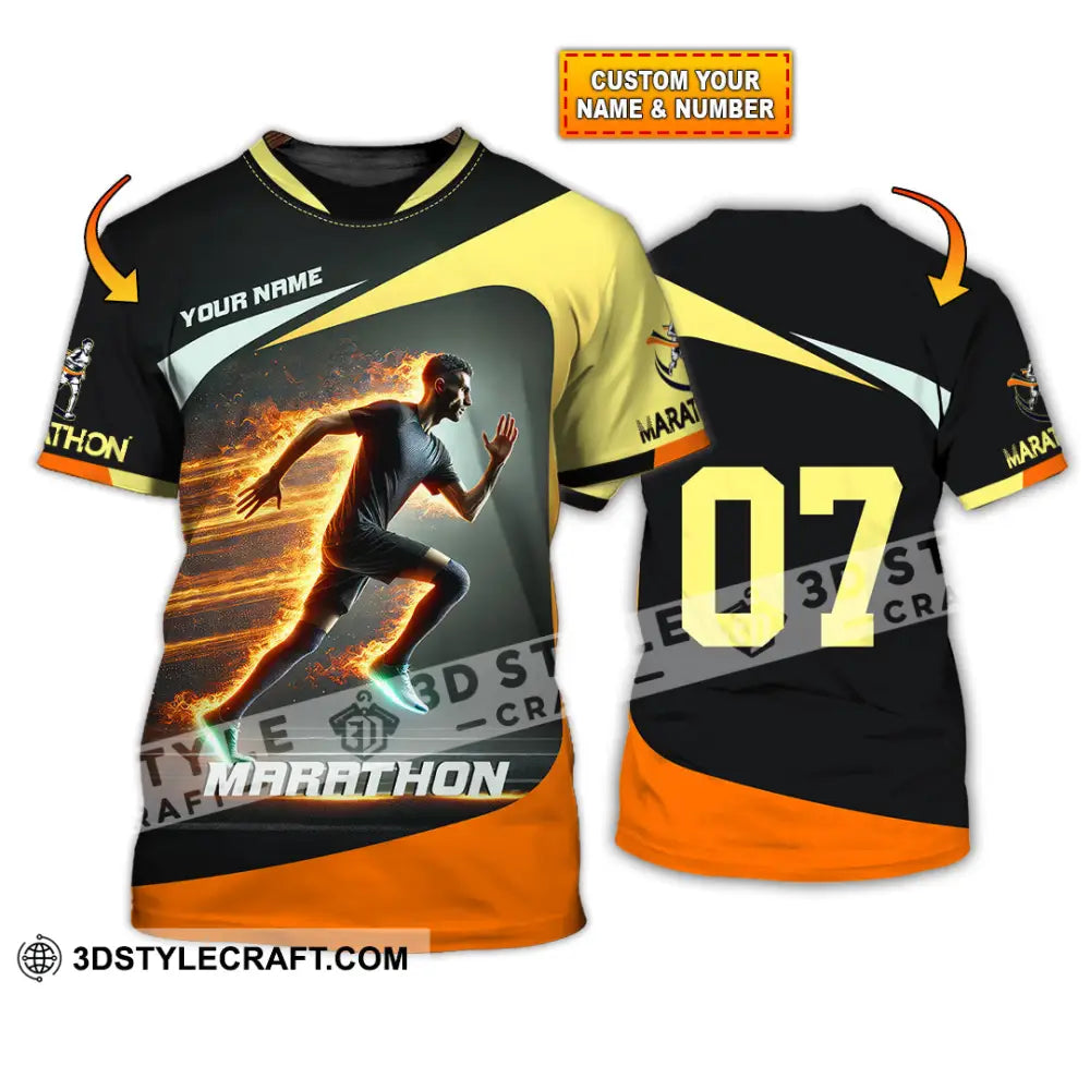 Unisex Shirt Custom Name And Number Marathon Lover Gift T-Shirt