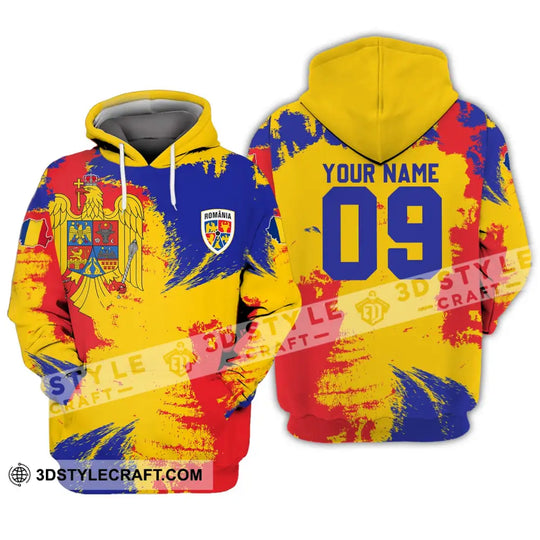 Unisex Shirt - Custom Name And Number National Team Shirt, Flag Color Romania style option 3