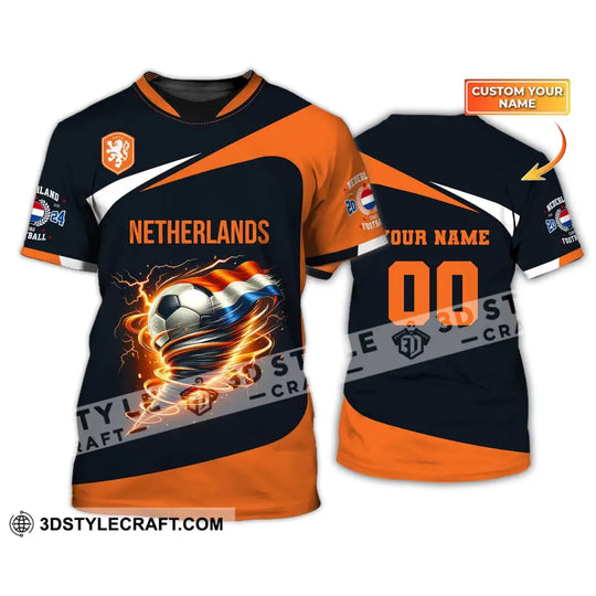 Unisex Shirt, Custom Name and Number Netherlands Euro 2024 Football Shirt, Netherlands Football Polo Long Sleeve style option 2
