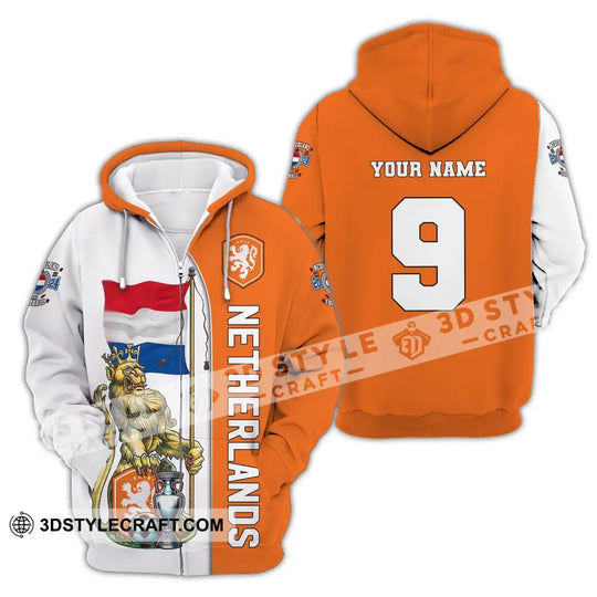 Unisex Shirt, Custom Name and Number Netherlands Euro 2024 Shirt, Netherlands Football Polo Long Sleeve style option 3
