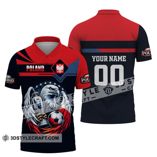 Unisex Shirt, Custom Name and Number Poland Football Polo Shirt, Euro 2024 Poland Football Hoodie Long Sleeve Shirt style option 4