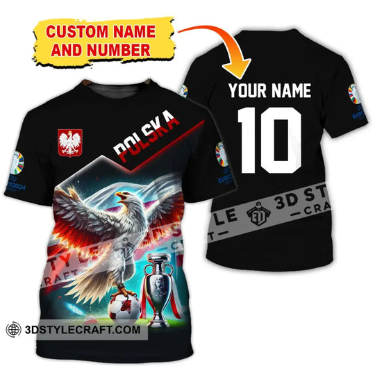 Unisex Shirt, Custom Name and Number Poland Football Polo Shirt, Euro 2024 Poland Football Hoodie Long Sleeve Shirt style option 3
