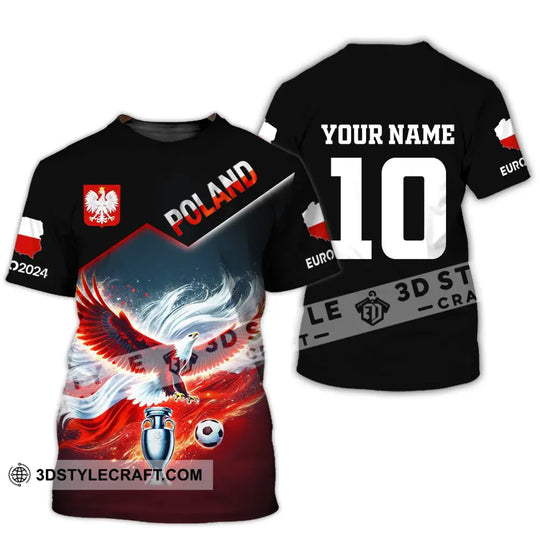 Unisex Shirt, Custom Name and Number Poland Football Polo Shirt, Euro 2024 Poland Football Hoodie Long Sleeve Shirt style option 4