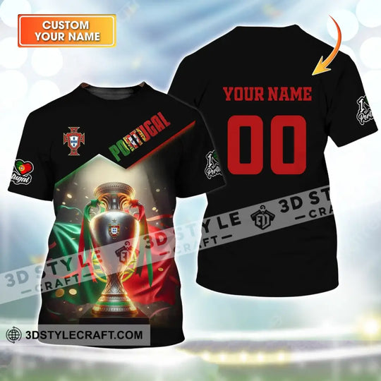 Unisex Shirt, Custom Name and Number Portugal Euro 2024 Football Shirt, Portugal Football Polo Long Sleeve style option 1