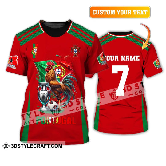 Unisex Shirt, Custom Name and Number Portugal Euro 2024 Football Shirt, Portugal Football Polo Long Sleeve Shirt style option 1