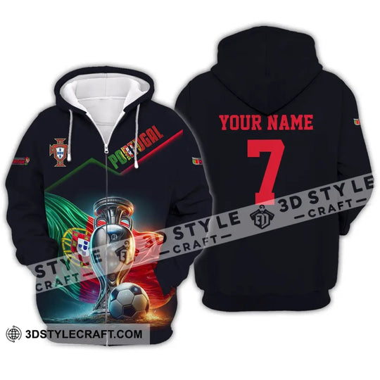 Unisex Shirt - Custom Name And Number Portugal Euro 2024 Team Shirt style option 3