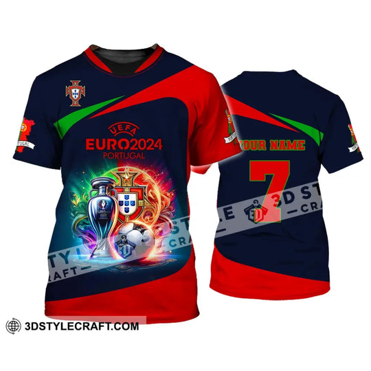 Unisex Shirt, Custom Name and Number Portugal Football Shirt, Euro 2024 Portugal Football Polo Long Sleeve Shirt style option 3