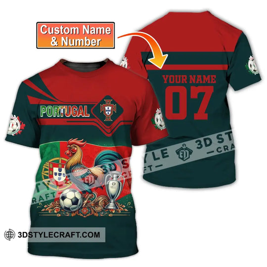 Unisex Shirt, Custom Name and Number Portugal Football Polo Shirt, Euro 2024 Portugal Football Hoodie Long Sleeve style option 1