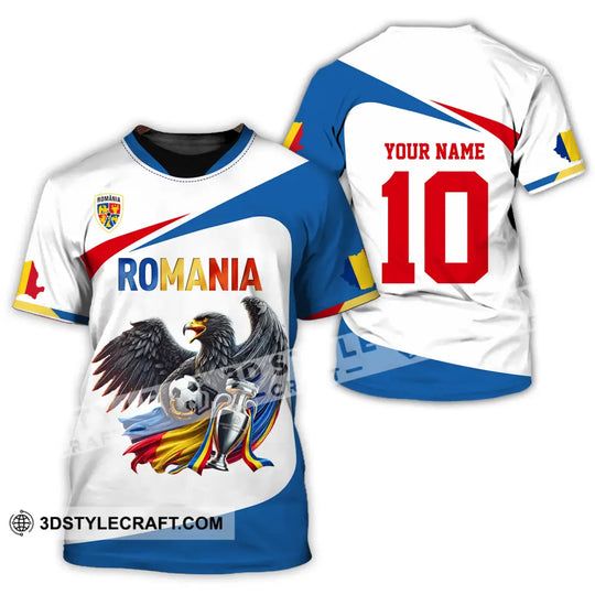 Unisex Shirt - Custom Name And Number Shirt, Romania Eagle National Team Euro 2024 Cup Ball style option 2