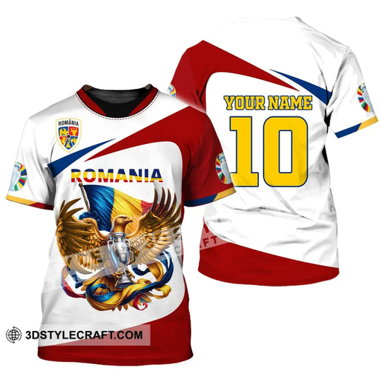 Unisex Shirt, Custom Name and Number Romania Football Polo Shirt, Euro 2024 Romania Football Hoodie Long Sleeve Shirt style option 4