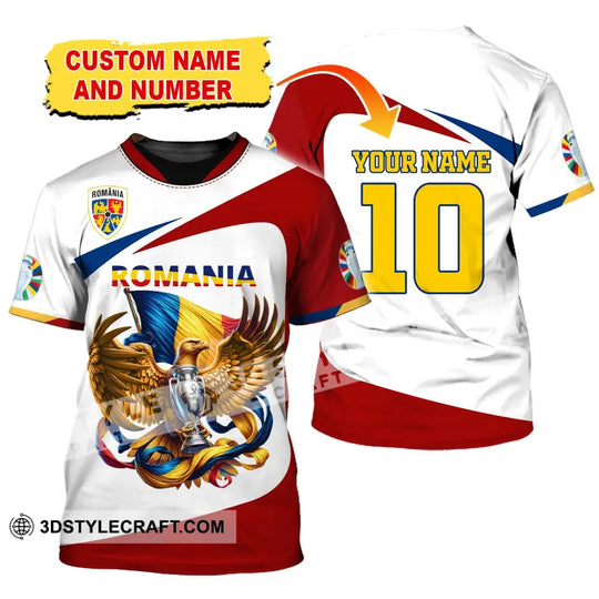 Unisex Shirt, Custom Name and Number Romania Football Polo Shirt, Euro 2024 Romania Football Hoodie Long Sleeve Shirt style option 3