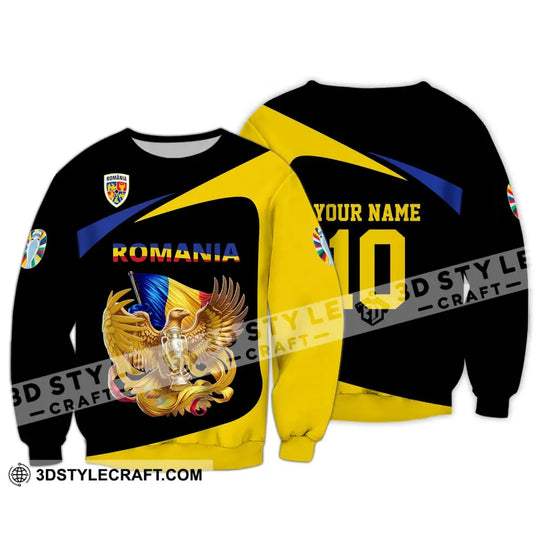 Unisex Shirt - Custom Name And Number Shirt, Romania National Team Euro 2024 style option 4
