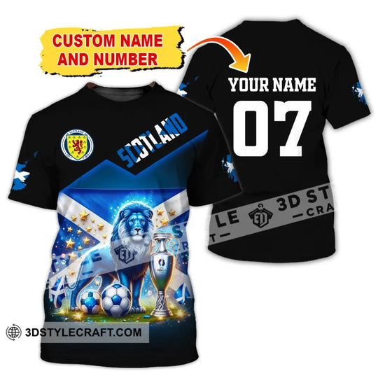 Unisex Shirt, Custom Name and Number Scotland Football Shirt, Euro 2024 Shirt, Scotland Football Polo Long Sleeve Shirt style option 1