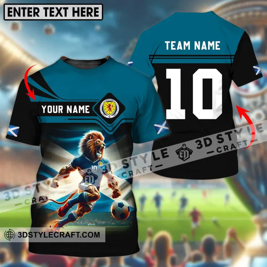 Unisex Shirt - Custom Name And Number, Scotland Lion Playing Ball Shirt style option 1