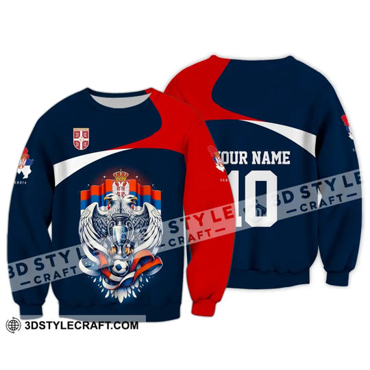 Unisex Shirt - Custom Name And Number Shirt, Serbia Euro 2024 National Team style option 4