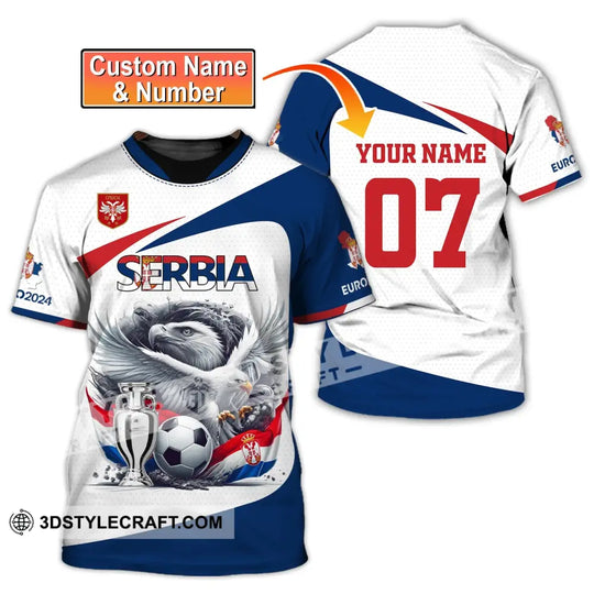 Unisex Shirt, Custom Name and Number Serbia Football Polo Shirt, Euro 2024 Serbia Football Hoodie Long Sleeve style option 2