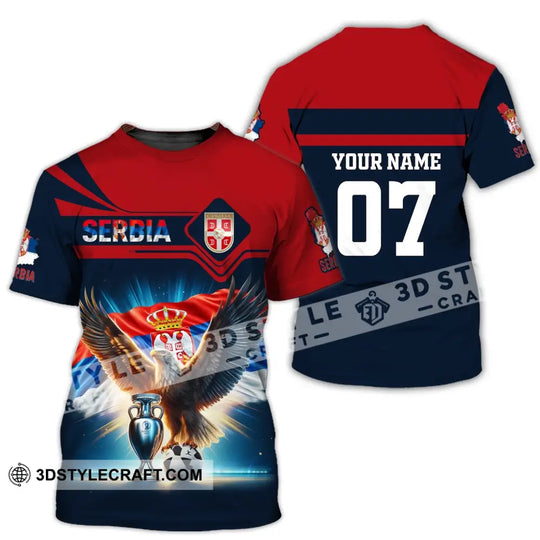 Unisex Shirt, Custom Name and Number Serbia Football Polo Shirt, Euro 2024 Serbia Football Hoodie Long Sleeve style option 3