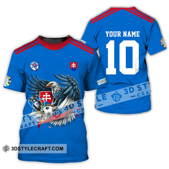 Unisex Shirt - Custom Name And Number Shirt, Slovakia National Team Blue Euro 2024 style option 2