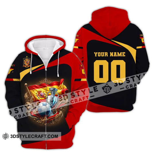 Unisex Shirt, Custom Name and Number Spain Football Shirt, Euro 2024 Shirt, Spain Football Polo Long Sleeve style option 3