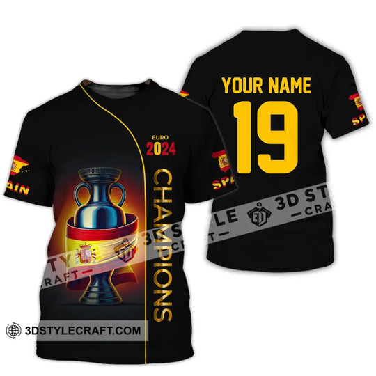 Unisex Shirt, Custom Name and Number Spain Football Polo Shirt, Euro 2024 Spain Football Hoodie Long Sleeve Shirt style option 2