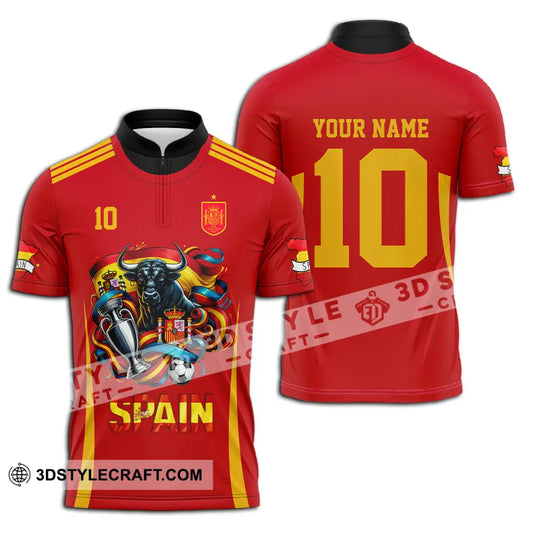 Unisex Shirt - Custom Name And Number Sport Shirt, Spain Is The Winner style option 2