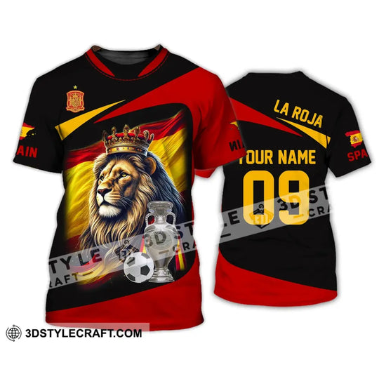 Unisex Shirt - Custom Name And Number Sport Shirt, Spain La Roja style option 4