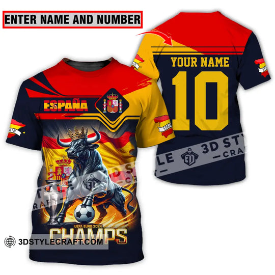 Unisex Shirt - Custom Name And Number Sport Shirt, The Champion Spain style option 1