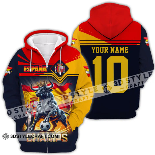 Unisex Shirt - Custom Name And Number Sport Shirt, The Champion Spain style option 4