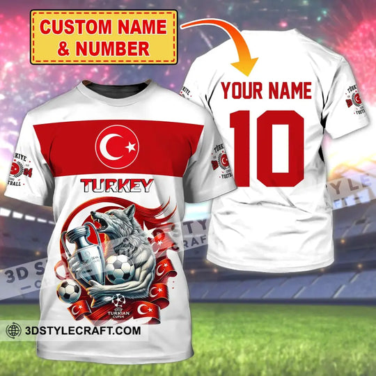 Unisex Shirt, Custom Name and Number Turkey Football Polo Shirt, Euro 2024 Turkey Football Hoodie Long Sleeve Shirt style option 1