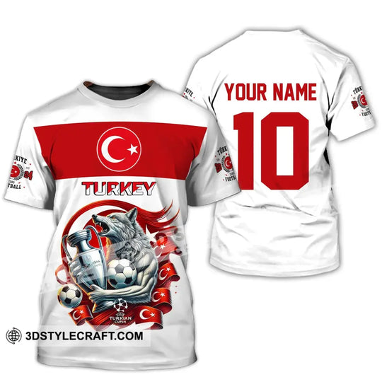 Unisex Shirt, Custom Name and Number Turkey Football Polo Shirt, Euro 2024 Turkey Football Hoodie Long Sleeve Shirt style option 3