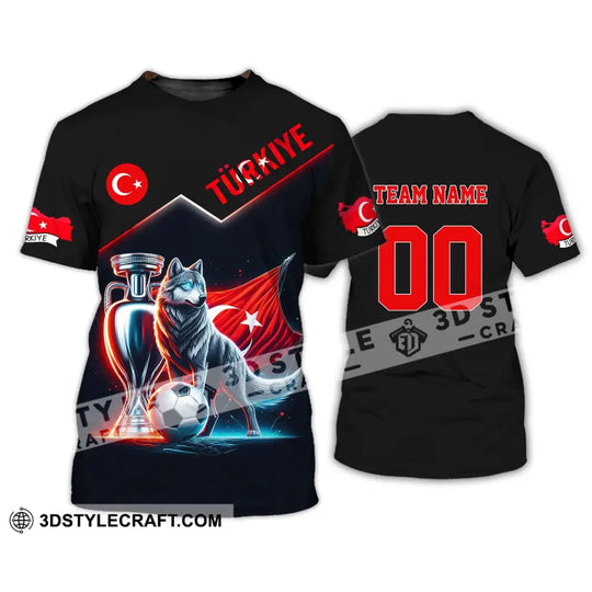 Unisex Shirt, Custom Name and Number Turkiye Football Shirt, Turkey Euro 2024 Türkiye Football Polo Long Sleeve Shirt style option 3