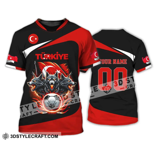 Unisex Shirt, Custom Name and Number Turkiye Football Shirt, Turkey Euro 2024 Türkiye Football Polo Long Sleeve Shirt style option 3