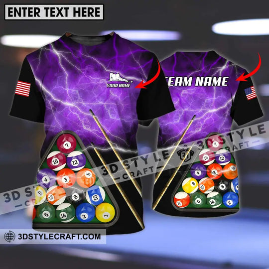 Unisex Shirt - Custom Name And Team Name Billiard Shirt, America Billiard style option 1