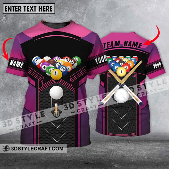 Unisex Shirt - Custom Name And Team Name Shirt, Billiard Balls Colorful Shirt style option 1