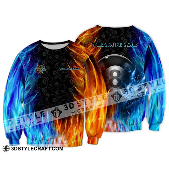 Unisex Shirt - Custom Name And Team Name Billiard Shirt, Ice Fire Billiard style option 4
