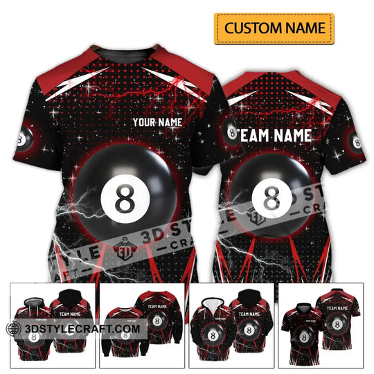 Unisex Shirt - Custom Name And Team Name Shirt - Billiard Thunder style option 2