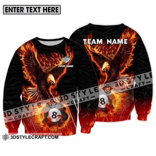 Unisex Shirt - Custom Name And Team Name Billiards Shirt, Fire Eagle style option 4