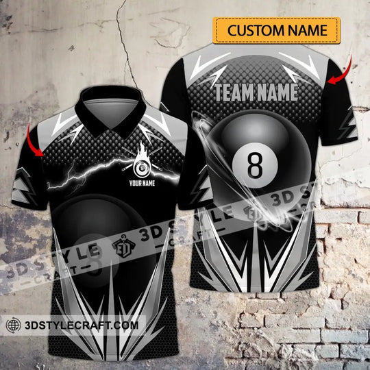 Unisex Shirt - Custom Name And Team Name Shirt, Billiards No.8 style option 1