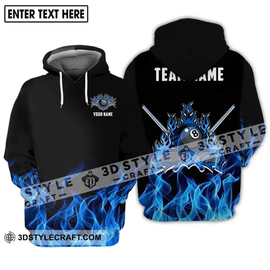 Unisex Shirt - Custom Name And Team Name Shirt, Black Blue Billiard Shirt style option 3