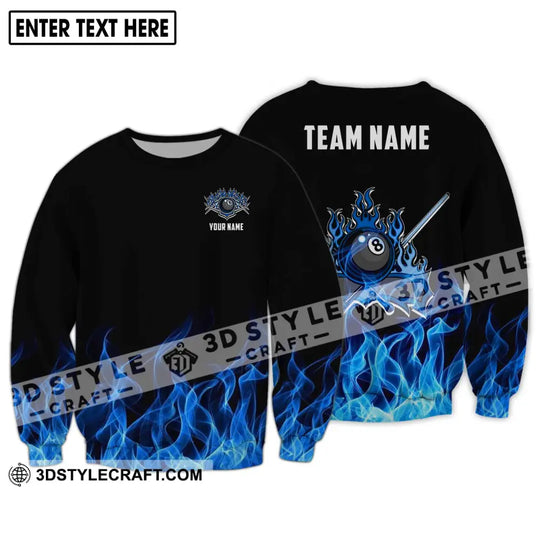 Unisex Shirt - Custom Name And Team Name Shirt, Black Blue Billiard Shirt style option 4
