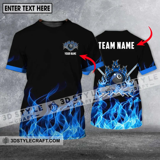Unisex Shirt - Custom Name And Team Name Shirt, Black Blue Billiard Shirt style option 1