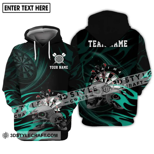 Unisex Shirt - Custom Name And Team Name Shirt, Black Green Color Darts Lover Shirt style option 3