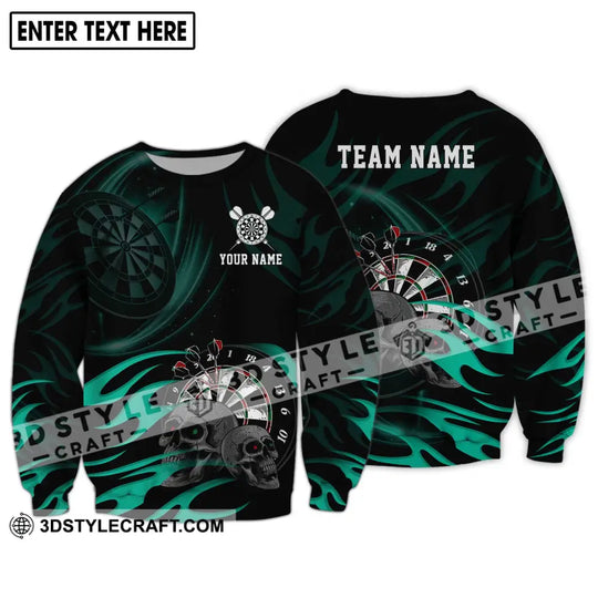 Unisex Shirt - Custom Name And Team Name Shirt, Black Green Color Darts Lover Shirt style option 4