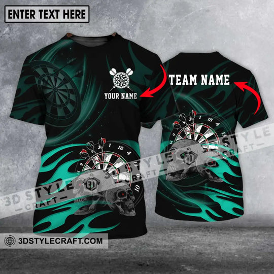 Unisex Shirt - Custom Name And Team Name Shirt, Black Green Color Darts Lover Shirt style option 1