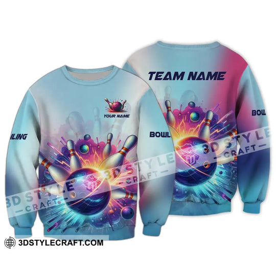 Unisex Shirt - Custom Name And Team Name Shirt, Boom Bowling Ball And Pins style option 4