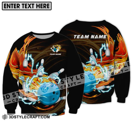 Unisex Shirt - Custom Name And Team Name Bowling Shirt, Fire And Water style option 4