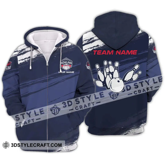 Unisex Shirt - Custom Name And Team Name Shirt - Bowling Hoodie Polo Shirt - Bowling Lover Gift - Bowling Player Shirt style option 3