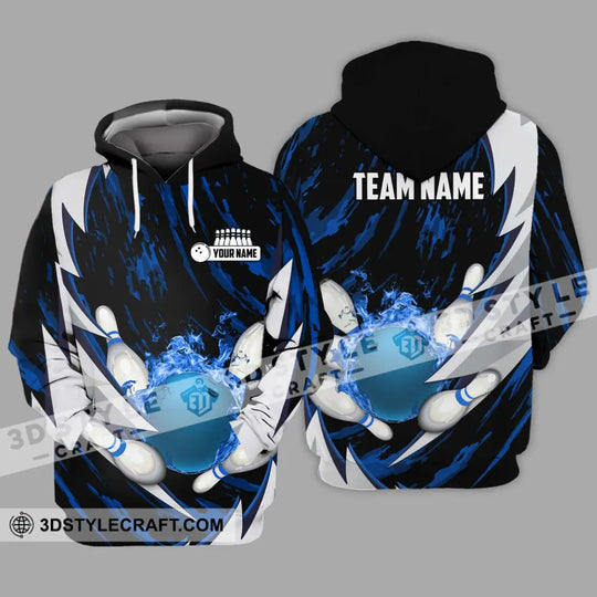 Unisex Shirt - Custom Name And Team Name Bowling Lover Shirt, Bowling Dark Blue style option 3