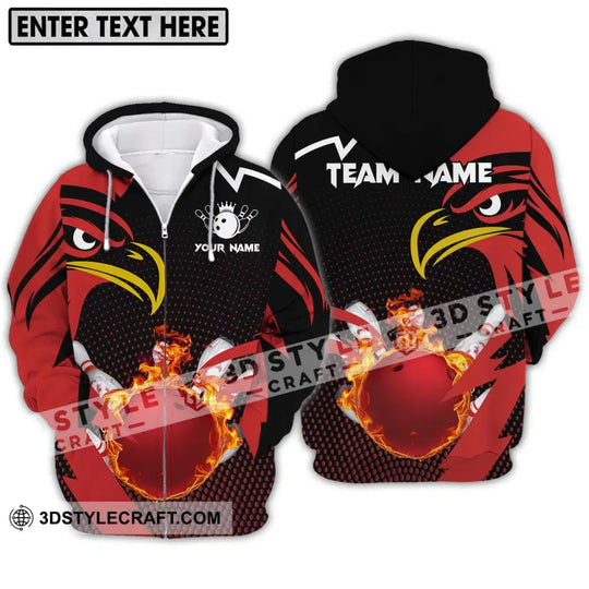 Unisex Shirt - Custom Name And Team Name Bowling Lover Shirt, Red Eagle Bowling style option 2
